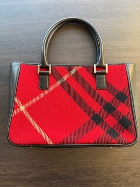 Burberry Authentic Red Plaid Women’s Top-Handle Tote Bag